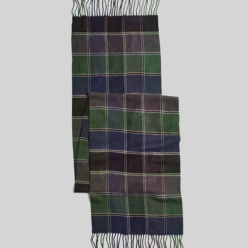 NWT Madewell plaid scarf Coastal Granite Menswear Plaid Scarf
